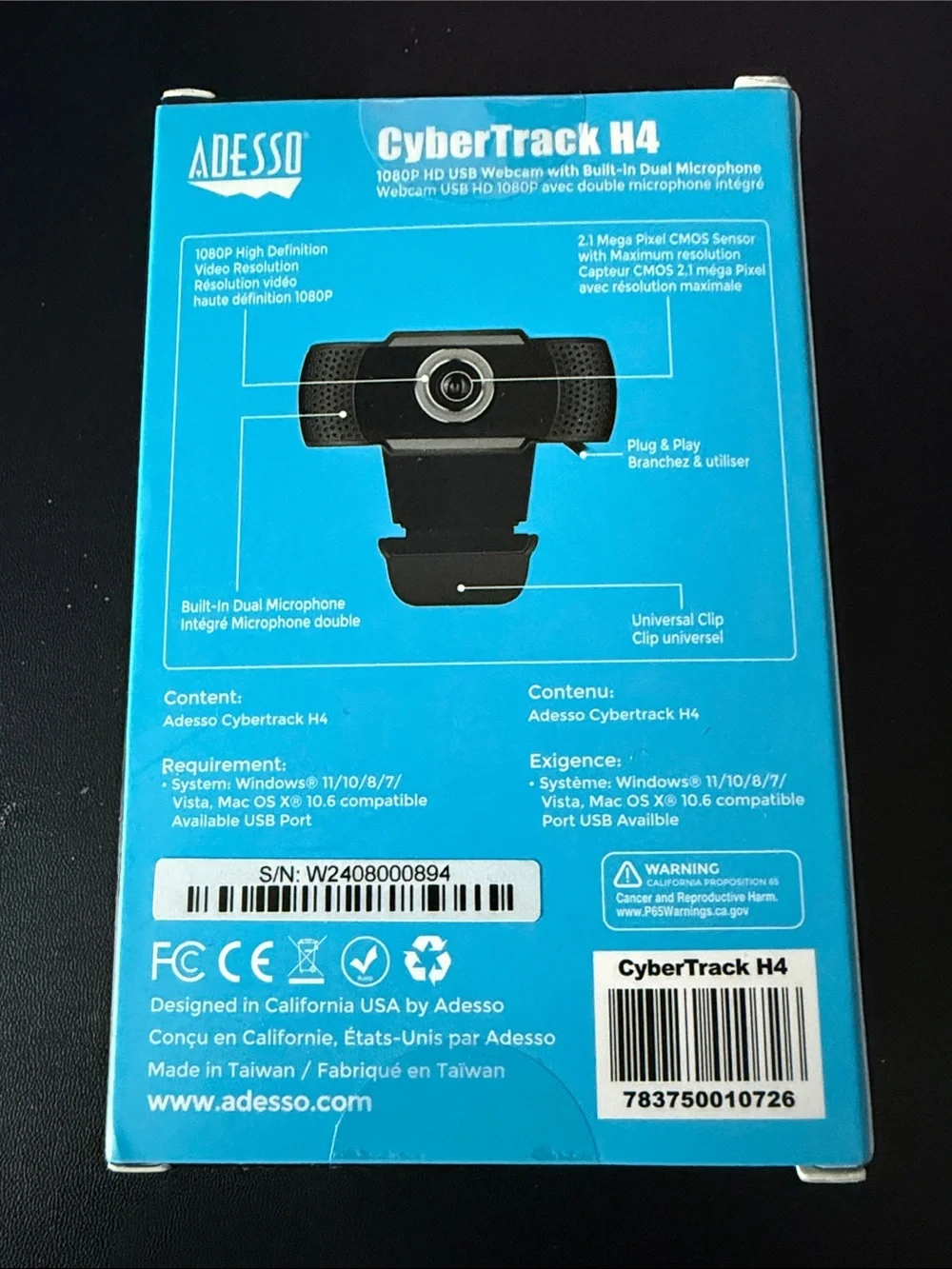 Adesso CyberTrack H4 1080p USB Webcam